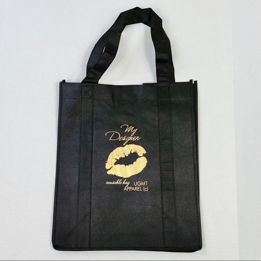 TWO bags FOR the price of ONE. Ladies black fashionable reusable tote bags. - Picture 4 of 5